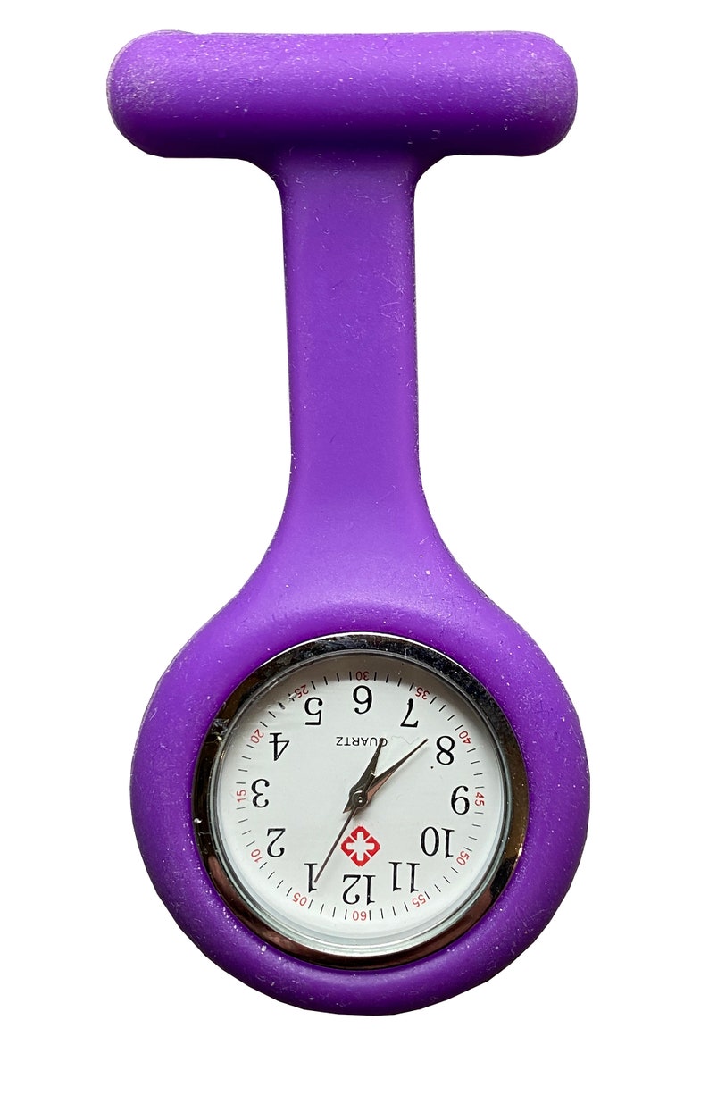 El reloj de pulsera de silicona para enfermera, hospital, médico de cabecera, médico, veterinario, se puede personalizar en la parte posterior con una cúpula de silicona. imagen 3