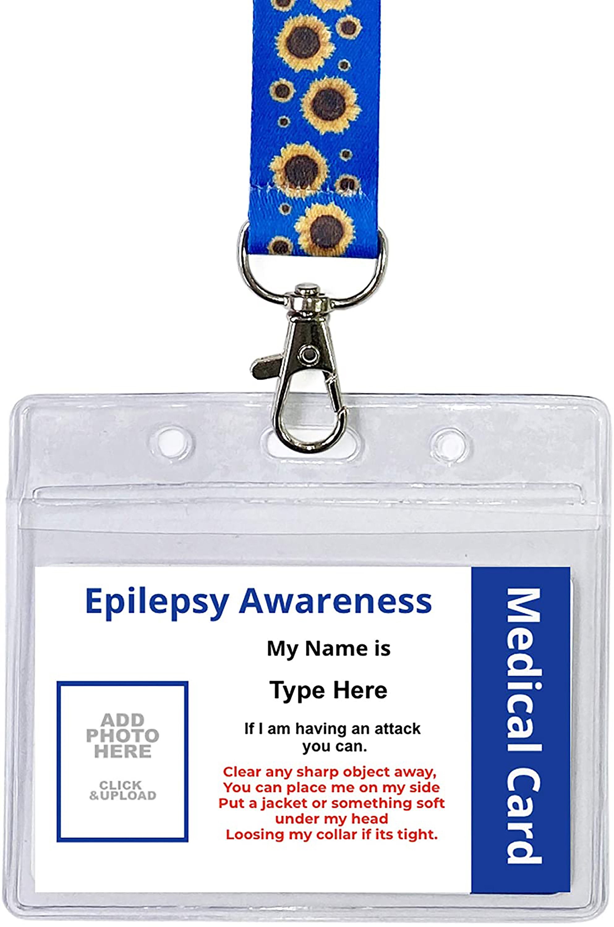Personalised Plastic Epilepsy Awareness Disability ID Card Etsy UK