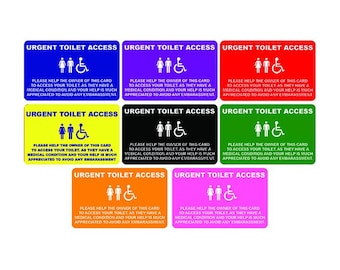 Dringende Toiletten-Access-Karte - Medizinische Karte für schwache Blase