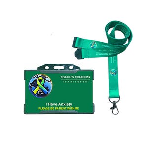 Anxiety Hidden Disability Cards Lanyard & Badge World Symbol Uniting The World Together on Hidden Disabilities Choose Your Disability
