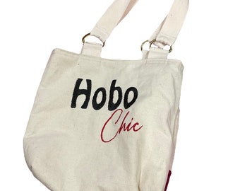 Hobo Chic Mini Tore Bag Ricamato D-Ring Cinghie e Tasche