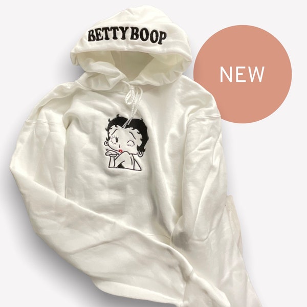 Betty Boop Embroidery Hoodie - FREE Betty Boop Drawstring Bag Limited Offer