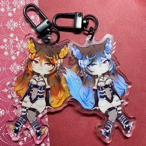 Sinder double sided different design Keychain, Indie Vtuber Keychain, vtuber