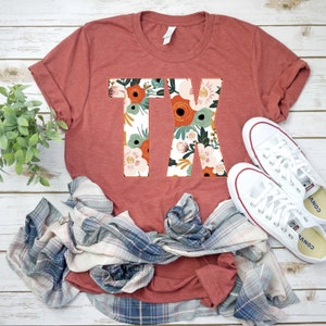 Texas TX Floral T Shirt | Texas Gift