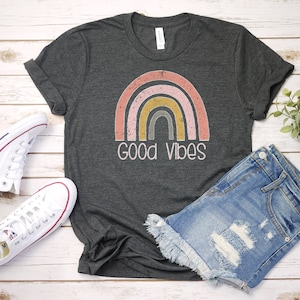 Good Vibes T Shirt | Boho Rainbow Shirt | Gift