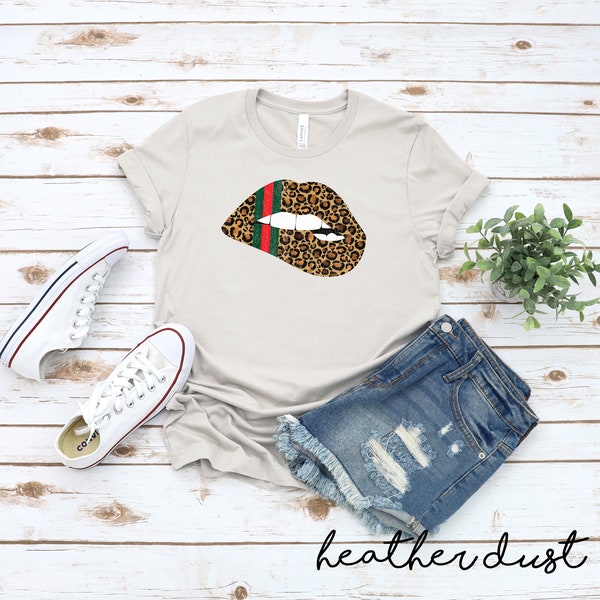 Leopard Print Biting Lips T Shirt | Fashion Lover Gift