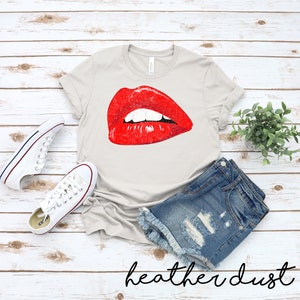 Sexy Red Lips T Shirt | Rock Inspired Graphic Tee | Gift