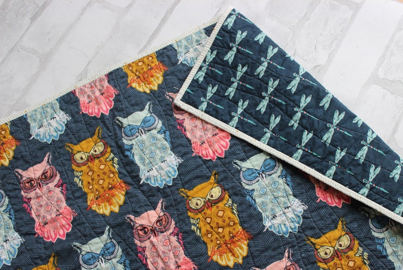 woodland crib quilt woodland nursery decor owl baby quilt modern owl decor gender neutral baby bedding handmade baby quilt