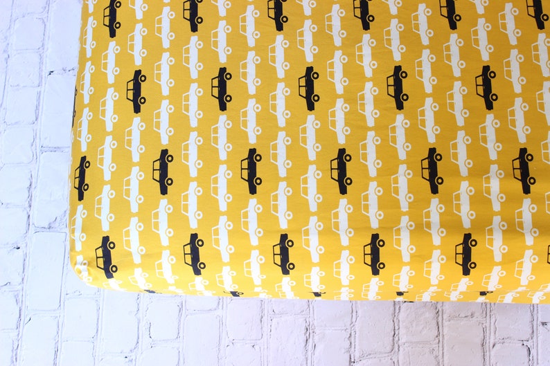 Crib sheet or changing pad cover modern gender neutral car | Etsy