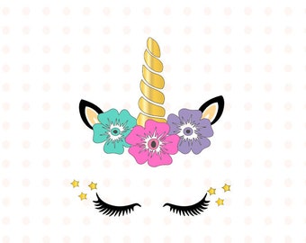 Unicorn SVG, Unicorn Head Svg, Unicorn Pictures, Unicorn face SVG, cute Unicorn SVG Cricut silhouette cut file Chevrons clipart scrapbookin