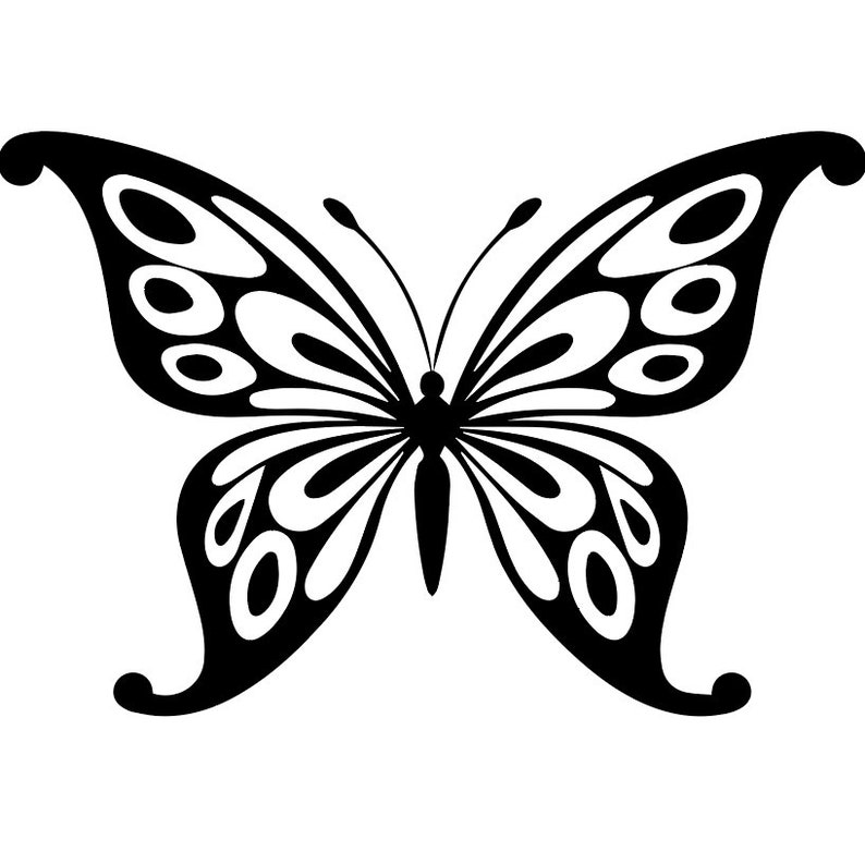 Silhouette butterfly stencil pattern SVG Dxf Eps Png | Etsy