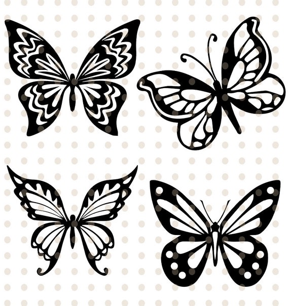 Download Set of 4 Butterfly svg butterfly vector filebeautiful | Etsy