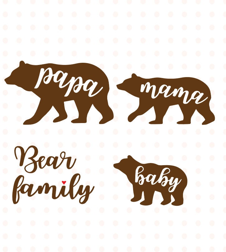 Download Mama bear SVG cut file papa bear Baby bear silhouette | Etsy