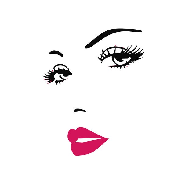 Download Woman face svg eyelashes svg file SVG eyebrows instantly | Etsy