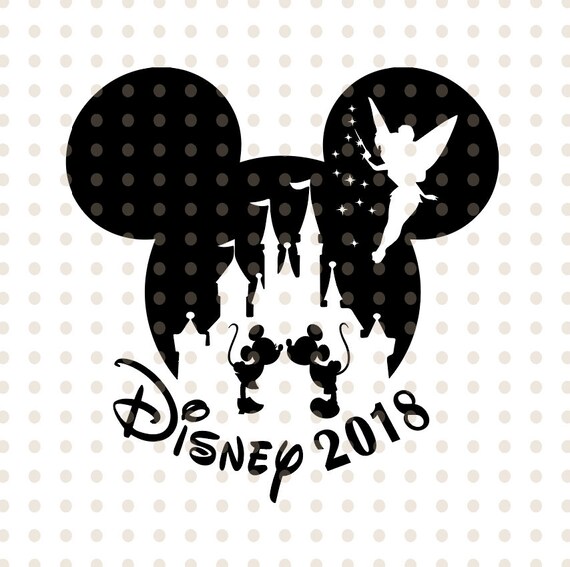 Download Disney castle Mickey mouse head silhouette Tinker bell ...