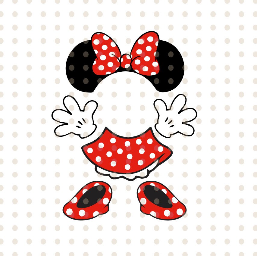 Minnie mouse Body SVG Short head shoes gloves disney svg Png Etsy