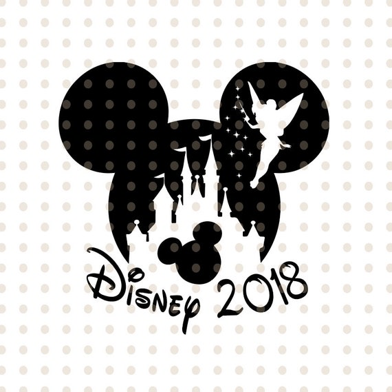 Download Disney castle Mickey mouse head silhouette Tinker bell ...