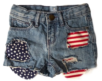 MURICA girls 4th of July shorts