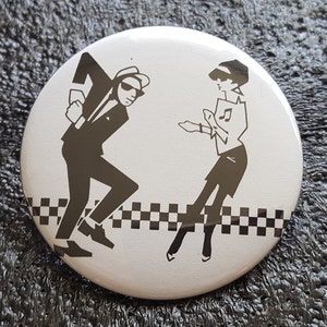 Rudeboy and Rudegirl - pinback button 2.25&quot;