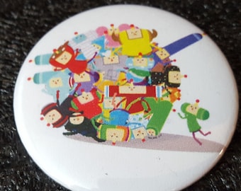 Katamari Prince and Cousins Pinback Button - Colorful Video Game Inspired 2.25 Inch Button