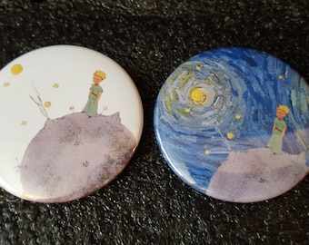 The Little Prince (Le Petit Prince) Standing on B-612. 1.25in buttons