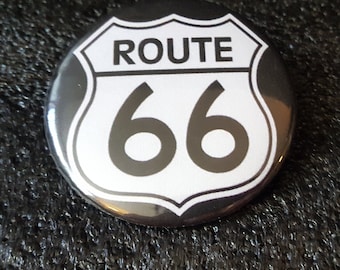 Route 66 Pinback Button - Classic Americana Souvenir (2.25")