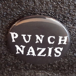 Punch Nazis - pinback button 2.25"