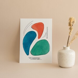 Beluga, greeting card, abstract art, watercolor, stationery