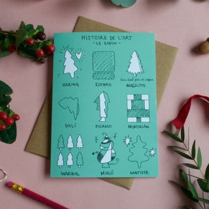 Histoire de l'art - le sapin carte de souhaits temps des Fêtes illustration