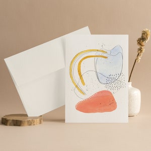 Spring, greeting card, watercolor, stationery, abstract art