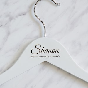 Engraved Bridesmaid Hanger: Personalized Wedding Dress Hanger