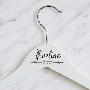 Engraved Bridesmaid Hanger: Personalized Wedding Dress Hanger
