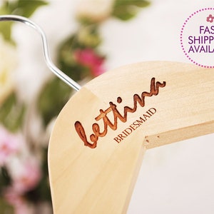 Personalized Bridesmaid Hanger - Engraved Bridesmaid Hanger - Wedding Gift - Bridal Dress Hanger - Wedding Hangers with Names - S10