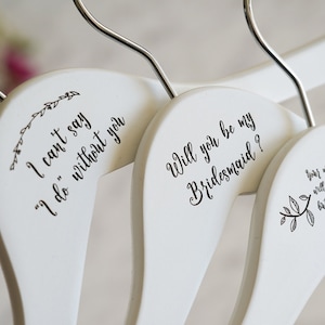 Personalized Bridesmaid Proposal Hanger: Engraved Wooden Wedding Hanger