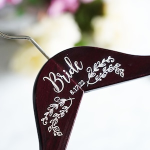 Personalized Bride Hanger: Engraved Wooden Wedding Dress Hanger