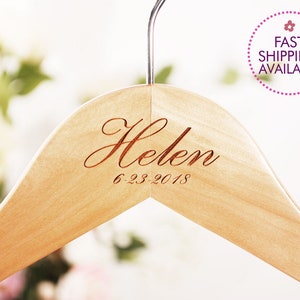 CUSTOM Bridesmaid Hanger - Engraved Bridesmaid Hanger - Wedding Gift - Personalized Bridal Dress Hanger - Wedding Hangers with Names - S14