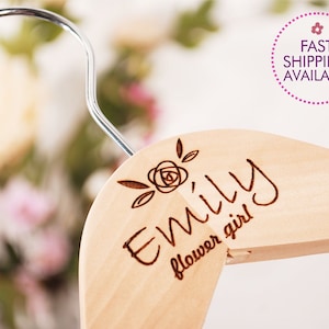 Custom Bridesmaid Hanger: Engraved Beech Wood Wedding Dress Hanger