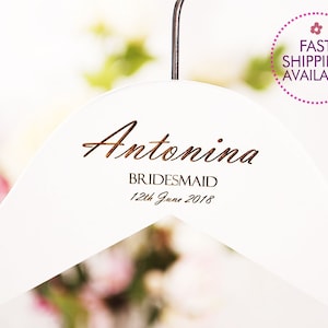 Proposal Bridesmaid Hanger - Engraved Bridesmaid Hanger - Wedding Gift - Personalized Bridal Dress Hanger - Wedding Hangers with Names - S15