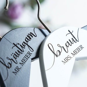 BARUT, BRÄUTIGAM – set of 2 wooden personalized engraved Hangers for Bride & Groom, Wedding Gift, Personalized Bridal Dress Hanger in German