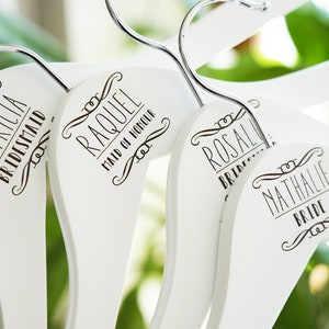 SET OF 8 Bridesmaid Hangers - Engraved Bridesmaid Hanger - Wedding Gift - Personalized Bridal Dress Hanger - Wedding Hangers with Names