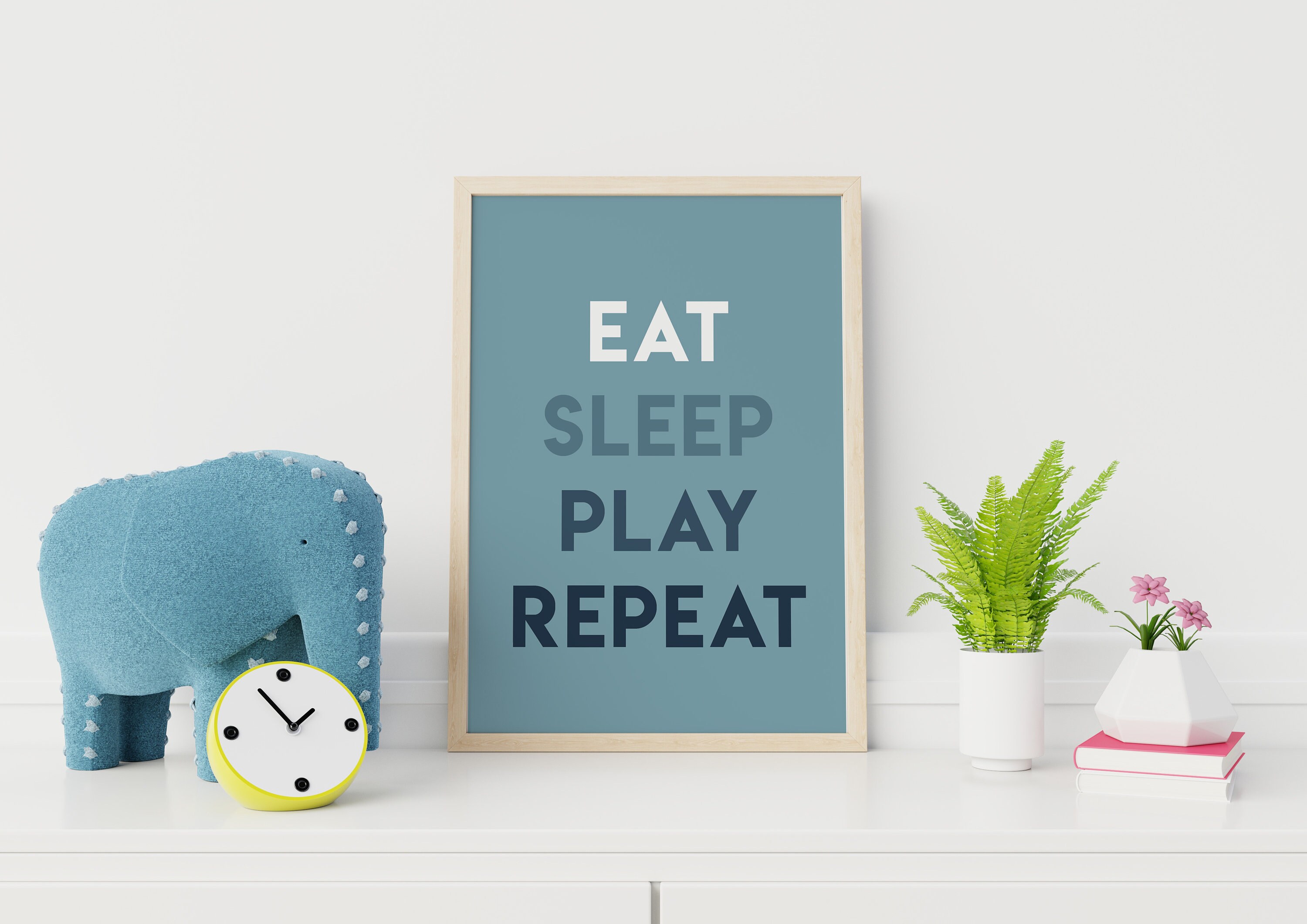 Eat Sleep Play Repeat Boys Bedroom Print , Kids Bedroom Print, Boys