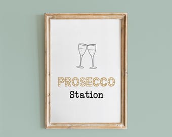 Wedding Sign, Prosecco Station Sign Not digital, Prosecco Wedding Drinks Table Sign, Wedding Drinks Sign, Birthday Party Sign
