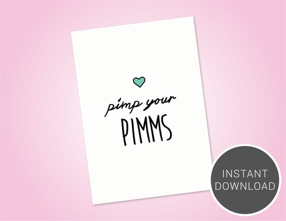 Pimp Your Pimms Drinks Table Sign Or Birthday Party Sign Etsy