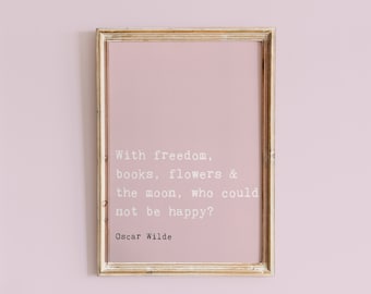 Oscar Wilde Inspirational Quote Print, Who could not be happy Girls Bedroom Print, Inspirational Girls Art, Girls Bedroom Print, Pink Art