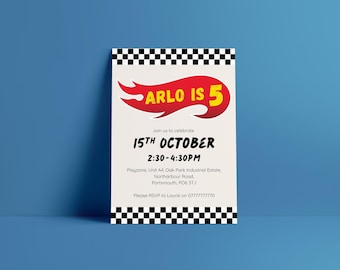 Editable Hot Wheels Birthday Party Invite, Boys Car Birthday Party Invite, Racing Car Birthday Invitation, Racing Car Invite, Digital