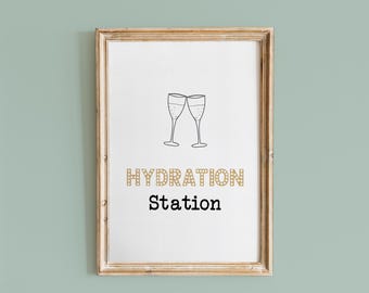 Drinks sign, Hydration Station Sign Not digital, Wedding Drinks Table Sign, Wedding Decor, Birthday Party Celebration, Baby Shower Sign