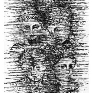 Lovers in Attica -  Digital print Premium Satin Photo Paper 300 gm signed by the artist - Ancient greece - Drawing
