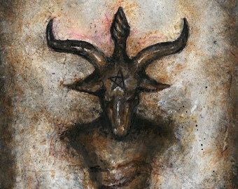 Baphomet - ORIGINAL ARTWORK - Oils and dusts on paper
