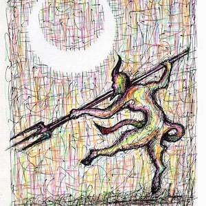 Devil - ORIGINAL ART - Colored pencils on paper