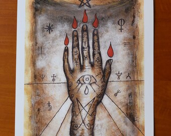 Hand of Glory - Digital print Premium Satin Photo Paper 300 gm signed by the artist-Occult,gothic,magic,witchcraft